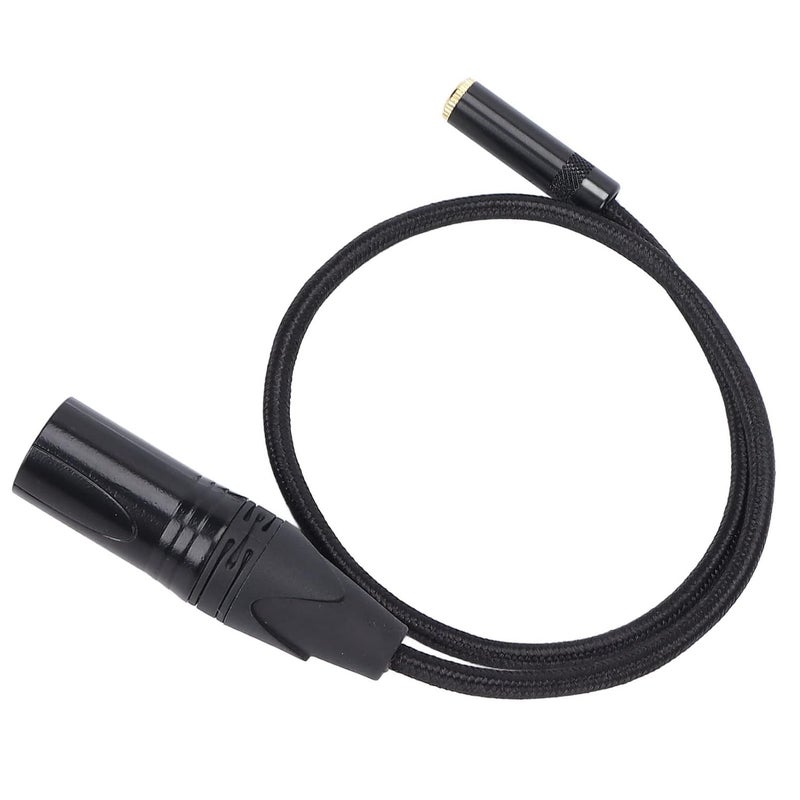 كابل محول XLR ذكر إلى 3.5 مم أنثى ستيريو أسود نايلون سبيكة ألومنيوم لمزج الميكروفون - Image 1